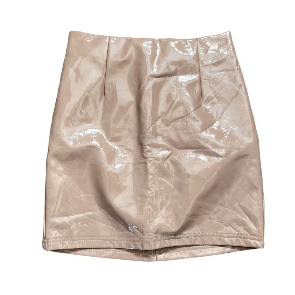 Asos Skirt Size 4 Nude Mini Faux Leather Skirt Casual Dressy A Line